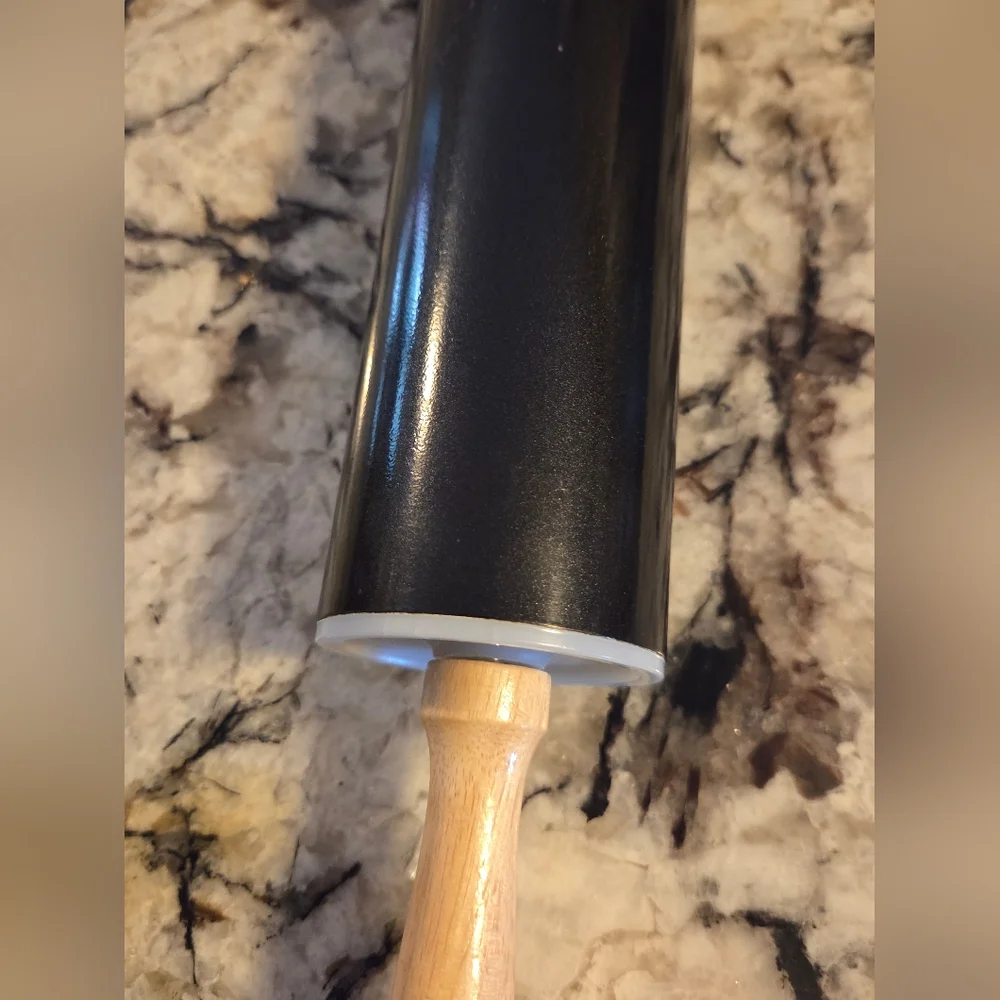 Pyrex Rolling Pin Easy Clean Black Wood Handle 18